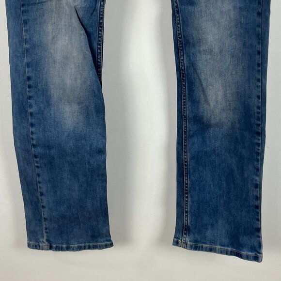 J Wargas Straight Jeans Size 32 Blue Inseam 32in Rise 9in Stretch 5 Pocket - Picture 4 of 9
